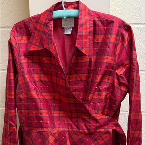 Vivid Women's Red Checkered Blouse